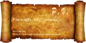 Parragh Vázsony névjegykártya